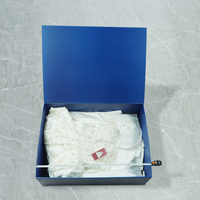 Lionwrapack Emballage pliable en carton recyclé avec logo personnalisé Grands boîtes-cadeaux en papier bleu avec fermeture magnétique