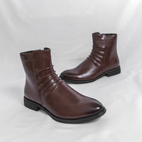 Bottes Chelsea à bout pointu grande taille avec fermeture éclair, bottines décontractées montantes à livraison rapide