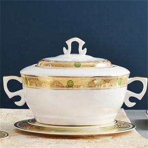 Hot Sale 60 Pcs Traditional Western Royal Gold Relief Home Hold Ceramic <b>Dinnerware</b> Sets - Product Image 4