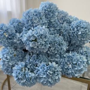 畅销书大尺寸蓝色绣球花仿丝绸花头人造花绣球花花墙 - Product Image 1