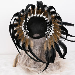 Hiasan Kepala India dengan 100+ Bulu dan Aksen Batu Permata, Properti Kostum Teater untuk Pertunjukan Panggung - Product Image 5