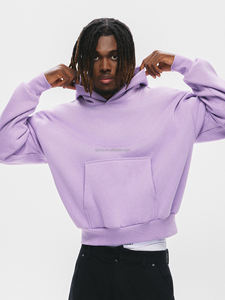 100% 코튼 남성용 풀오버 후드 칼라 느슨한 겨울 시즌 대형 스트리트웨어 무거운 무게 운동복 - Product Image 2