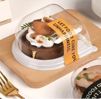 Boîte d'emballage en plastique PET transparente ovale pour gâteau roulé individuel avec fourchette