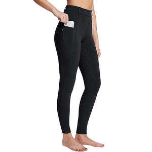 Culotte équestre en velours pour femme, taille haute, pleine longueur, en silicone, hiver, chaud, antidérapant, équitation en plein air - Product Image 3