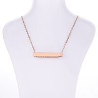 Nouveau collier avec pendentif barre ronde en acier inoxydable plaqué or 18 carats, collier avec plaque gravée pour bijoux personnalisés