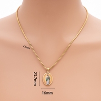 Collier pendentif effet camée YK Jésus Vierge Marie pour l'Église catholique, plaqué or 18K PVD, bijoux fantaisie, vente en gros