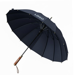 Paraguas Metálico Resistente al Viento con Mango de Madera, Clásico, Largo, con Logotipo Personalizado, Protección Solar y contra la Lluvia, de Lujo, para Hombre, Regalo, 24 - Product Image 1
