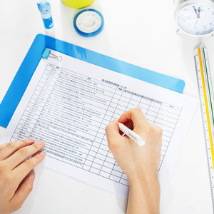 Deli B4 Plastic Writing Pad 420x297mm Loose Leaf Student Exam Pad Blue - Product Image 2