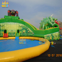 WODI Château gonflable commercial en PVC de 0,55 mm avec piscine pour enfants et adultes – Conception personnalisable