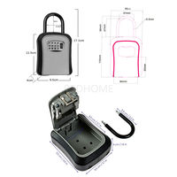 Coffre-fort de sécurité pour clés de voiture, boîte de rangement pour clés à domicile, coffre-fort d'extérieur, boîte de verrouillage à boutons et chiffres