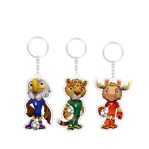 Acrylic Clutch Pendant Football Fan Souvenir Bag Decoration Soccer Mascot Keychains Sports Fans Heat/Fire Resistant YUCHENG YC98