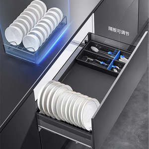 Unihopper Kitchen <b>Pull</b>-Out Basket Cabinet Three-Sided Drawer Storage Condiment Basket Dish Rack - Product Image 2