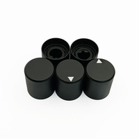Bouton de commande d'encodeur à commutateur rotatif en aluminium noir mat, compatible avec les arbres en forme de D de 4,5x6 mm, taille 13 mm x 15 mm