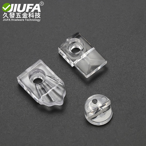 Clip de fixation miroir JiuFa en plastique avec boucle en verre CS-4242 pour portes d'armoires, design moderne et simple - Product Image 1