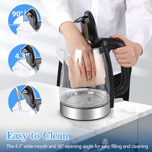 Bouteille d'eau chaude électrique sans fil en verre de haute qualité 1500W, classe énergétique A+, >2.0L, contrôle numérique de la température, automatique - Product Image 4