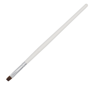 Pinceau à ongles plat UV en nylon à manche en bois blanc, pour peinture de pétales, liner acrylique, manucure et nail art - Product Image 1