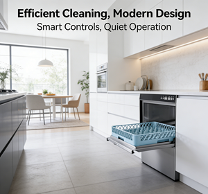 Lavabicchieri Commerciale Sottobanco a Lunga Durata in Acciaio Inox 304 65-80 ° C Alte Temperature per Uso in Hotel, Ristoranti e Bar - Product Image 1