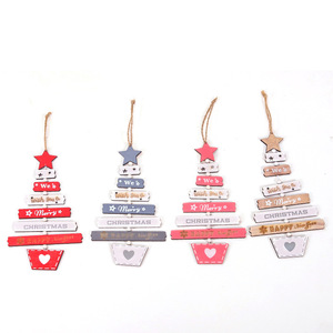 TC fournitures de décoration d'arbre de noël père noël bonhomme de neige arbre de noël suspendu peint lettre pendentif pour fête décorations pour la maison - Product Image 5