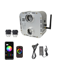 Moteur d'éclairage à fibre optique LED à double tête, compatible avec l'application tactile, 32 W, effet scintillant, musique