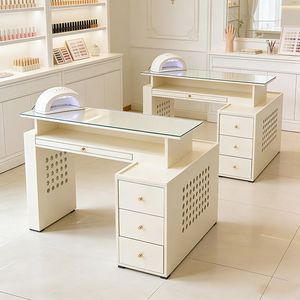 Mesa de Manicura de Madera con Cajones, Escritorio Individual para Manicura, Muebles Modernos para Salón de Belleza - Product Image 5