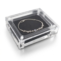 Boîte à bijoux magnétique en plastique personnalisée, étui d'emballage pour diamants, boîte en acrylique pour pierres précieuses avec couvercle