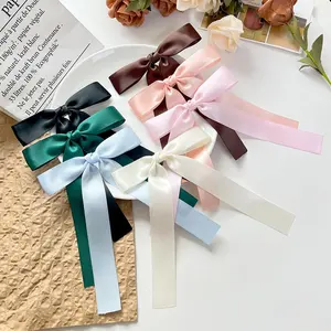 E-ma thuật sinh thái thân thiện polyester ribbon Cô Gái Tóc Bow tùy chỉnh COLOFUL Cô Gái Tóc cung với kim loại Clip bán buôn thanh thiếu niên cung