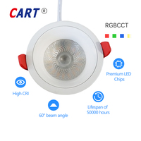 Spot encastré dimmable RGBCCT 15W 3000K, downlight en aluminium 7W 12W 24W, projecteur de plafond pour hôtel, bureau, salon, intérieur