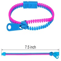 Vente en gros d'enfants étudiants cadeaux de fête d'amitié jouets anti-stress sensoriels bracelet à fermeture éclair en résine multicolore à ma fille
