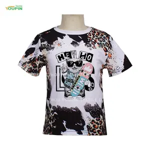 T-Shirt col rond personnalisables pour enfant, délavé blanc et délavé en Polyester, OEM, nouvelle collection