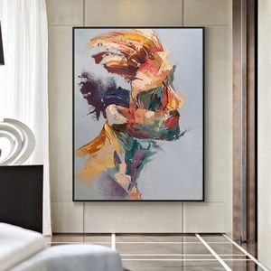 Décoration murale de salon 100% peint à la main Figure <span class=keywords><strong>moderne</strong></span> abstraite <span class=keywords><strong>homme</strong></span> <span class=keywords><strong>Portrait</strong></span> <span class=keywords><strong>peinture</strong></span> à l'huile - Product Image 2