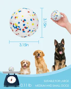 3.15 "ペットの犬のおもちゃ小型大型犬用のインタラクティブで耐久性のある柔らかいゴム製のボール子犬猫の噛むおもちゃ歯のクリーニング犬のフードボール