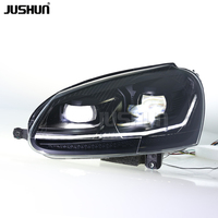 Phare LED JUSHUN pour Volkswagen VW Golf 5 MK5 2003-2011 Mise à niveau Phare à œil doré Accessoires de voiture
