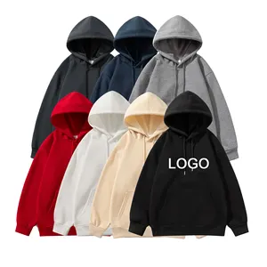 Custom Logo Print Cotton Hoodies Blank Heavy Weight Hoodies Oversize Unisex Embroidery Heavyweight Plain Men's Hoodies
