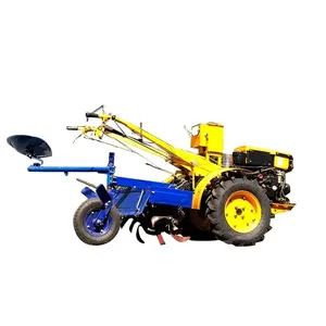 Pirinç tarlalarında iki tekerlekli traktör iki tekerlek için güçlü ve kaliteli iki tekerlekli traktör ekme makinesi