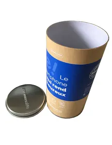 Boîtes d'emballage en carton recyclable, tube en papier Kraft brun naturel 100%, Slogan t-shirt, boîte d'emballage cylindrique en carton personnalisée