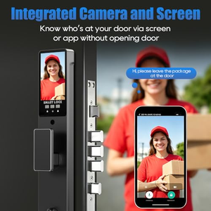 Automatic Videol Wifi Video Intercom <b>Smart</b> Door Lock <b>Camera</b> Ai Wood Doors Face Recognition <b>Smart</b> Lock - Product Image 3