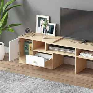 Mobile TV Angolare COSTWAY Con Prese USB E AC - Per TV Fino A 65'', Bianco Elegante - Foto 13