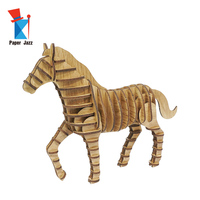 Puzzle 3D en bois Cheval à assembler soi-même, jouet éducatif pour les 5-7 ans, décoration de bureau et cadeau en bois brut