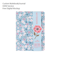 Diario floral estético-Diseños bonitos de impresión, embalaje de regalo | Cuaderno de tapa dura