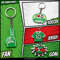 Fußball-Fan PVC-Anhänger Sport-Trikot Tor-Team-Spirit Spieltag Großhandel Fabrik OEM ODM Maßgefertigter Schlüsselanhänger