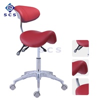Chaise de clinique dentaire, mobilier hospitalier, tabouret de médecin réglable en cuir avec levage manuel à vapeur, mobile, avec roulettes, garantie de 2 ans