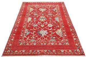 Alfombra Kazak Oushak de Diseño Floral Moderno, 4X6 pies, Hecha a Mano en Pakistán, Alfombra Oriental, Tamaño Personalizable Disponible - Product Image 6