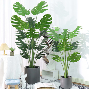 Meilleure qualité Real Touch plastique vert artificiel Monstera feuilles plantes arbre artificiel en pot pour intérieur extérieur <span class=keywords><strong>jardin</strong></span> décor - Product Image 5