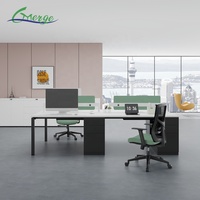 Mobilier de poste de travail simple de bureau modulaire pour 4 personnes personnalisé de haute qualité en métal pour un usage de bureau commercial