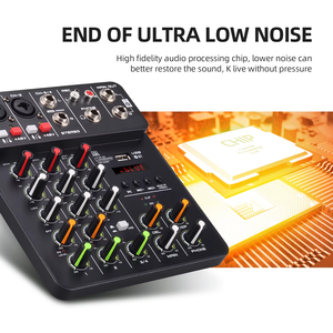 Mixer di Potenza a 4 Canali con Interfaccia USB, Controller DJ di Alta Qualità, Amplificatore e Console di Mixaggio per Uso Domestico e Karaoke - Product Image 5