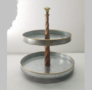 Support à gâteaux en Aluminium et résine, carré, à deux niveaux, noir - Product Image 3