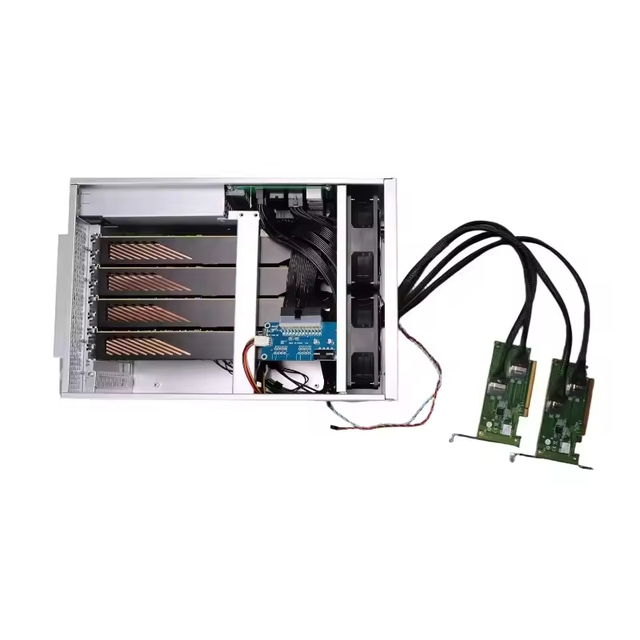 High Bandwidth 4-GPU External Graphics Enclosure with SFF8654 Interface PCIe 4.0 x16 Cooling System 2000W Power Supply