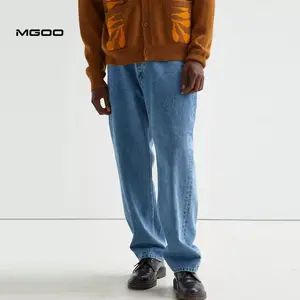MGOO最新设计宽松合身牛仔裤男士定制高腰棉重量级牛仔裤裤子潘塔隆德男士牛仔裤