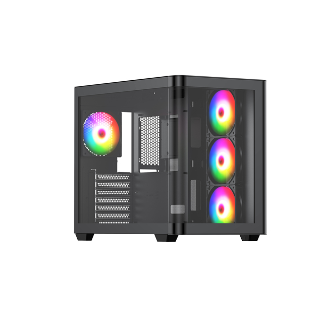 New Design 285 Series Pc Computer Atx Pc Curved Tempered Glass Gaming Computer Case Supported Water Cooler 360mm