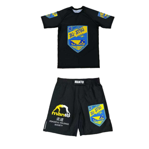 ชุดต่อสู้ MMA สำหรับผู้ชายรุ่นสั่งทำพิเศษ ปี 2025 ชุดรัดกล้ามเนื้อ กางเกงขาสั้น สำหรับยิวยิตสูและกราปลิง ผลิตจากผ้าสแปนเด็กซ์/โพลีเอสเตอร์ 150gsm/200gsm แบบดิจิตอล OEM - Product Image 4